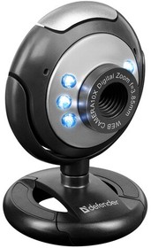 Фото 1/10 Веб-камера DEFENDER C-110, 0,3 Мп, микрофон, USB 2.0/1.1+3.5 мм jack, подсветка, регулируемое крепление, черная, 63110