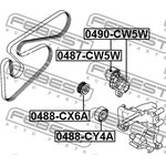 Ролик обводной MITSUBISHI LANCER CY 08- 0488-CY4A