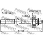 0512-TRIBRH, Полуось правая 30x494x35, MAZDA TRIBUTE CZ 2001-2011 [USA]