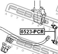 Фото 1/2 0523-PCR, 0523PCR_тяга стабилизатора заднего!\ Mazda 323 all 89-94/Premacy/323 all 98-01