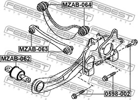 Фото 1/6 Болт CITROEN/PEUGEOT/MAZDA FEBEST 0598-002