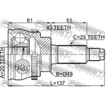 0710-RM413A43, 0710-RM413A43_ШРУС наружный к-кт!\ Suzuki Ignis 00-08