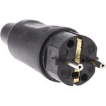 179016004, Black Cable Mount Mains Connector Plug, Rated At 16A, 250 V