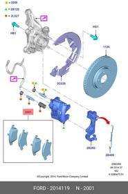 2014119, Колодки тормозные передние дисковые комплект Ford (2014119) FENOX : BP43125