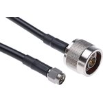 309-0341-0500A, Male SMA to Male N Type Coaxial Cable, 500mm, RG223 Coaxial, Terminated