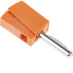 215-211, Orange Male Banana Plug, 4 mm Connector, Cage Clamp Termination, 20A ...