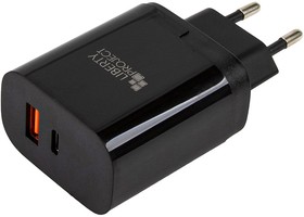 Фото 1/7 Зарядное устройство "LP" USB-C PD 3.0 + USB QC 3.0 18W "Power Series" (черное/коробка)