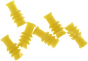 Фото 1/2 967067-2, Уплотнение провода; желтый; øпровода: 1,4мм; øотверстия: 3,6мм