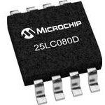 25LC080D-I/SN, EEPROM Serial-SPI 8K-bit 1K x 8 3.3V/5V Automotive AEC-Q100 8-Pin ...