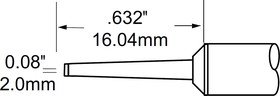 Фото 1/3 SCP-CHL20, Картридж-наконечник для MFR-H1, клин удлиненный 2.0х16.04мм