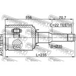 1011-J300ATLH, Шрус внутренний левый 31X35X22