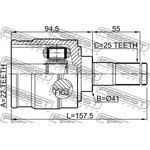 1211-I30LH, ШРУС ВНУТРЕННИЙ ЛЕВЫЙ 22X41X25