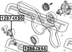 Фото 1/7 1288IX55, 1288-IX55_ролик обводной!\ Hyundai ix55 08 , KIA Mohave 08