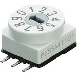 P65SMT103, 10 Way Surface Mount DIP Switch SPST, Rotary Flush Actuator