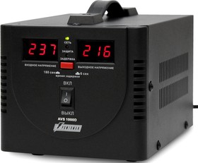 Фото 1/9 Стабилизатор напряжения Powerman AVS-D Voltage Regulator 1000VA, Digital Indication, 2x Schuko Outlets, 1m Power Cord, 230V, 1 year warranty