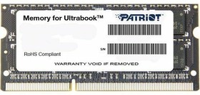 Фото 1/4 Память Patriot SL 4GB DDR3 1600MHz SO-DIMM PSD34G1600L81S PC3-12800, 1.35V 1*4GB CL11