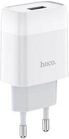 Фото 1/4 Зарядное устройство HOCO C72A Glorious 1xUSB, 2.1А (белый)