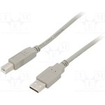 022128-01, USB Cables / IEEE 1394 Cables USB CABLE AB BLACK 1.8 METERS APM