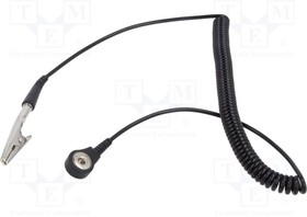 60366, Connection cable; ESD,coiled; black; 1.8m
