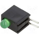 H101CGD, LED; in housing; green; 3mm; No.of diodes: 1; 20mA; Lens: diffused