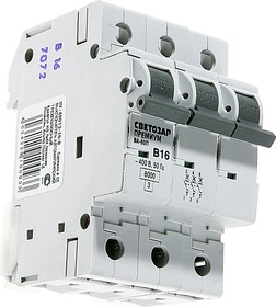 SV-49013-32-B, СВЕТОЗАР ВА-60П, 3P, 32А, B, 6кА, автоматический выключатель, Премиум (SV-49013-32-B)
