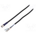 XS3F-LM8PVC4S5M, Соединительный кабель, M8, PIN 4, прямой, 5м, вилка, 0,5А, -10-65°C