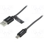 CU0132, Кабель, вилка USB A, вилка micro USB B, 1м, серый