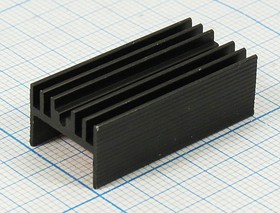 Охладитель (радиатор охлаждения) 30x 15x 10, тип H08, аллюминий, HS077-30, черный