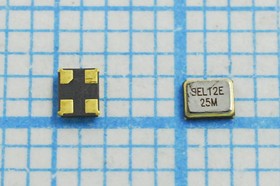 Резонатор кварцевый 25МГц в корпусе SMD 2x1.6мм, нагрузка 12пФ; 25000 \SMD02016C4\12\ 10\ 30/-40~85C\SMD2016\1Г