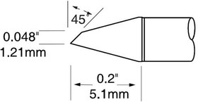 UFC-7HF5112S, Картридж-наконечник для CV-UF, миниволна 45°, 1.21х5.1мм