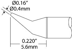 Картриджи-наконечники для CV-UFT, конус изогнутый, 0.4х5.6мм (комплект)