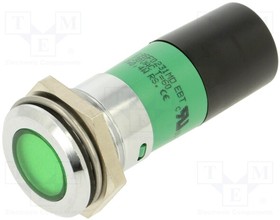 195F0231MD, Индикат.лампа: LED; зеленый; 230ВAC; O22мм