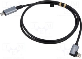 CU0182, Cable; angular,USB 2.0; USB C plug,both sides; 1m; black; 480Mbps
