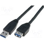 AK-300203-018-S, Cable; USB 3.0; USB A socket,USB A plug; nickel plated; 1.8m