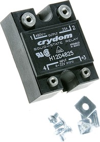 H12D4825, Solid State Relay - 4-32 VDC Control Voltage Range - 25 A Maximum Load Current - 48-530 VAC Operating Voltage Ran ...