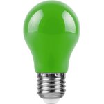 Лампа светодиодная, 3W 230V E27 зеленый, LB-375 25922