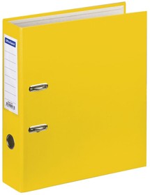 Папка-регистратор 70 мм, бумвинил, с карманом на корешке, желтая 270117