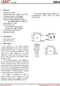 TMP36GRTZ, Датчик температуры аналоговый -40…+125°C [SOT-23-5.], UMW ...