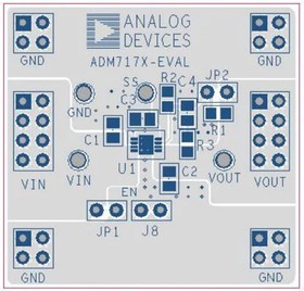 ADM7170CP-EVALZ, Power Management IC Development Tools 6.5 V, 500 mA, Ultralow Noise, High PSRR, Fast Transient Response CMOS LDO