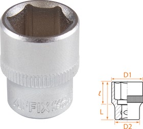 AF00020014, AFFIX Головка торцевая стандартная шестигранная 1/4", 14 мм