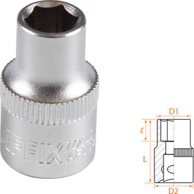 AF00030008, AFFIX Головка торцевая стандартная шестигранная 3/8", 08 мм