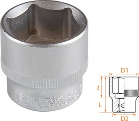 AF00030024, AFFIX Головка торцевая стандартная шестигранная 3/8", 24 мм