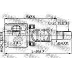 2711-V70RH, Шрус внутренний правый 24x31x26