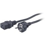 AP9875, AC Power Cable, DE/FR Type F/E (CEE 7/7) Plug - IEC 60320 C19, 2.5m, Black