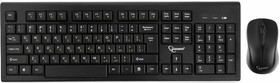 Фото 1/10 Комплект клавиатура+мышь беспроводные Gembird KBS-8002, 2.4ГГц, черный, 104 клавиши+2 кнопки+колесо кнопка, 1000DPI, батарейки в комплекте