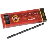 Грифели для цанговых карандашей Gioconda 4B, 5.6 мм, 6 шт, круглый ...
