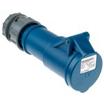 3954, PowerTOP IP44 Blue Cable Mount 3P Industrial Power Socket, Rated At 16A, 230 V