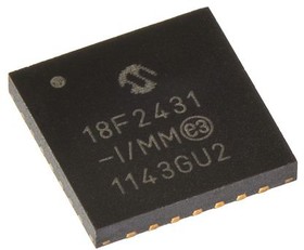 Фото 1/2 PIC18F2431-I/MM, 8 Bit MCU, Flash, PIC18 Family PIC18F24xx Series Microcontrollers, 40 МГц, 16 КБ, 768 Байт