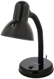 Фото 1/5 Настольная лампа-светильник SONNEN OU-203, на подставке, цоколь Е27, черный, 236676
