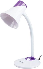 Фото 1/10 Настольная лампа-светильник SONNEN OU-607, на подставке, цоколь Е27, белый/фиолетовый, 236682
